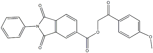 2-(4-methoxyphenyl)-2-oxoethyl 1,3-dioxo-2-phenyl-5-isoindolinecarboxylate Struktur