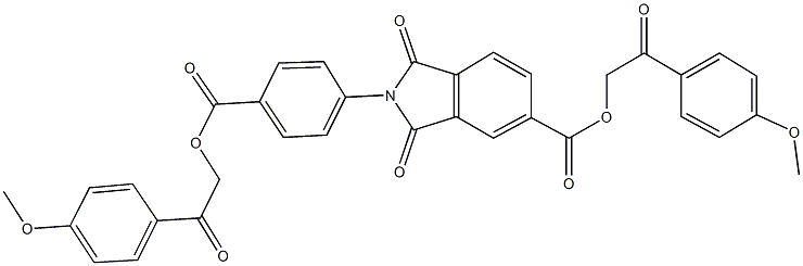 2-(4-methoxyphenyl)-2-oxoethyl 2-(4-{[2-(4-methoxyphenyl)-2-oxoethoxy]carbonyl}phenyl)-1,3-dioxo-5-isoindolinecarboxylate Struktur