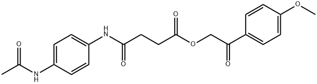 2-(4-methoxyphenyl)-2-oxoethyl 4-[4-(acetylamino)anilino]-4-oxobutanoate Struktur