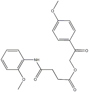 2-(4-methoxyphenyl)-2-oxoethyl 4-(2-methoxyanilino)-4-oxobutanoate Struktur