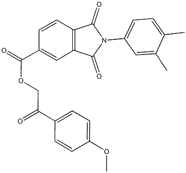 2-(4-methoxyphenyl)-2-oxoethyl 2-(3,4-dimethylphenyl)-1,3-dioxo-5-isoindolinecarboxylate Struktur