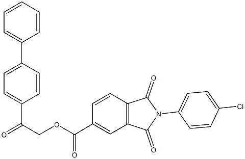 2-[1,1'-biphenyl]-4-yl-2-oxoethyl 2-(4-chlorophenyl)-1,3-dioxo-5-isoindolinecarboxylate Struktur