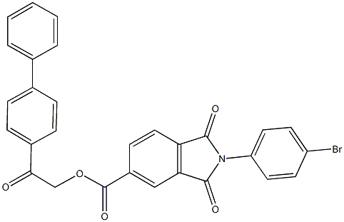 2-[1,1'-biphenyl]-4-yl-2-oxoethyl 2-(4-bromophenyl)-1,3-dioxo-5-isoindolinecarboxylate Struktur