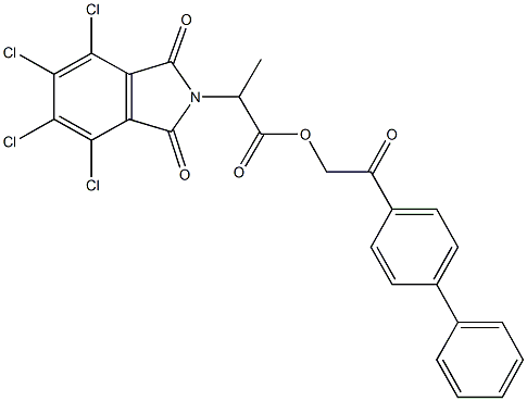 2-[1,1'-biphenyl]-4-yl-2-oxoethyl 2-(4,5,6,7-tetrachloro-1,3-dioxo-1,3-dihydro-2H-isoindol-2-yl)propanoate Struktur