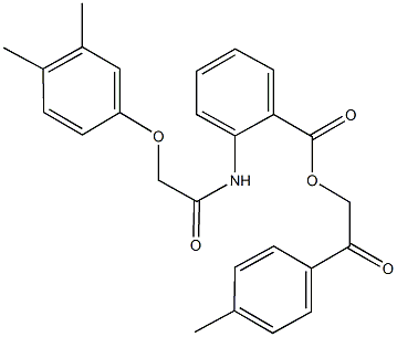 2-(4-methylphenyl)-2-oxoethyl 2-{[(3,4-dimethylphenoxy)acetyl]amino}benzoate Struktur