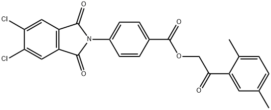 2-(2,5-dimethylphenyl)-2-oxoethyl 4-(5,6-dichloro-1,3-dioxo-1,3-dihydro-2H-isoindol-2-yl)benzoate Struktur