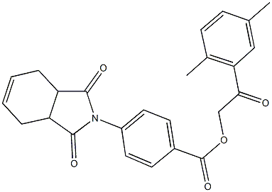 2-(2,5-dimethylphenyl)-2-oxoethyl 4-(1,3-dioxo-1,3,3a,4,7,7a-hexahydro-2H-isoindol-2-yl)benzoate Struktur