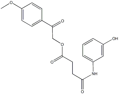 2-(4-methoxyphenyl)-2-oxoethyl 4-(3-hydroxyanilino)-4-oxobutanoate Struktur