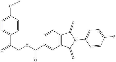 2-(4-methoxyphenyl)-2-oxoethyl 2-(4-fluorophenyl)-1,3-dioxo-5-isoindolinecarboxylate Struktur