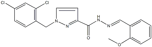 1-(2,4-dichlorobenzyl)-N'-(2-methoxybenzylidene)-1H-pyrazole-3-carbohydrazide Struktur