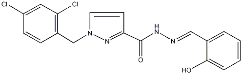 1-(2,4-dichlorobenzyl)-N'-(2-hydroxybenzylidene)-1H-pyrazole-3-carbohydrazide Struktur