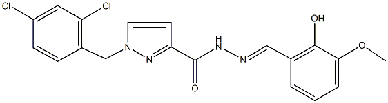 1-(2,4-dichlorobenzyl)-N'-(2-hydroxy-3-methoxybenzylidene)-1H-pyrazole-3-carbohydrazide Struktur