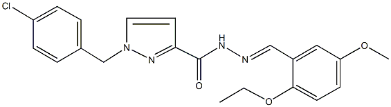 1-(4-chlorobenzyl)-N'-(2-ethoxy-5-methoxybenzylidene)-1H-pyrazole-3-carbohydrazide Struktur