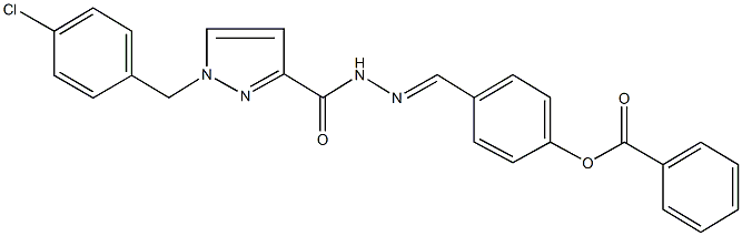 4-(2-{[1-(4-chlorobenzyl)-1H-pyrazol-3-yl]carbonyl}carbohydrazonoyl)phenyl benzoate Struktur