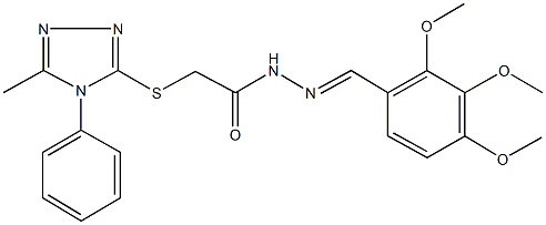 2-[(5-methyl-4-phenyl-4H-1,2,4-triazol-3-yl)sulfanyl]-N'-(2,3,4-trimethoxybenzylidene)acetohydrazide Struktur