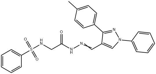 N-[2-(2-{[3-(4-methylphenyl)-1-phenyl-1H-pyrazol-4-yl]methylene}hydrazino)-2-oxoethyl]benzenesulfonamide Struktur