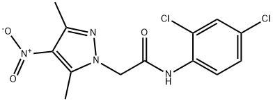 N-(2,4-dichlorophenyl)-2-{4-nitro-3,5-dimethyl-1H-pyrazol-1-yl}acetamide Struktur