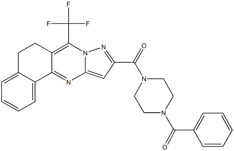 10-[(4-benzoyl-1-piperazinyl)carbonyl]-7-(trifluoromethyl)-5,6-dihydrobenzo[h]pyrazolo[5,1-b]quinazoline Struktur