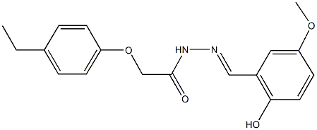 2-(4-ethylphenoxy)-N'-(2-hydroxy-5-methoxybenzylidene)acetohydrazide Struktur