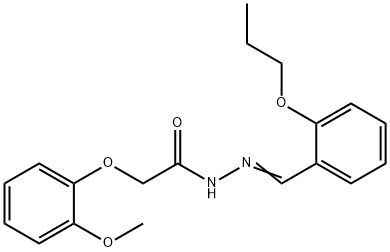 2-(2-methoxyphenoxy)-N'-(2-propoxybenzylidene)acetohydrazide Struktur