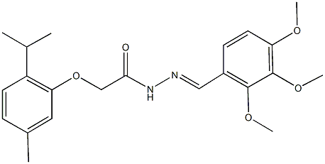 2-(2-isopropyl-5-methylphenoxy)-N'-(2,3,4-trimethoxybenzylidene)acetohydrazide Struktur