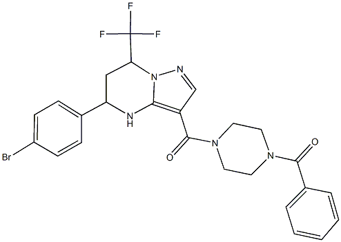 3-[(4-benzoylpiperazin-1-yl)carbonyl]-5-(4-bromophenyl)-7-(trifluoromethyl)-4,5,6,7-tetrahydropyrazolo[1,5-a]pyrimidine Struktur