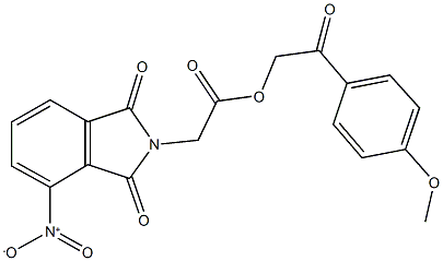 2-(4-methoxyphenyl)-2-oxoethyl {4-nitro-1,3-dioxo-1,3-dihydro-2H-isoindol-2-yl}acetate Struktur