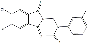 N-[(5,6-dichloro-1,3-dioxo-1,3-dihydro-2H-isoindol-2-yl)methyl]-N-(3-methylphenyl)acetamide Struktur