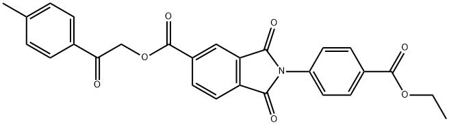 2-(4-methylphenyl)-2-oxoethyl 2-[4-(ethoxycarbonyl)phenyl]-1,3-dioxo-5-isoindolinecarboxylate Struktur