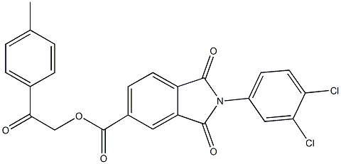 2-(4-methylphenyl)-2-oxoethyl 2-(3,4-dichlorophenyl)-1,3-dioxo-5-isoindolinecarboxylate Struktur