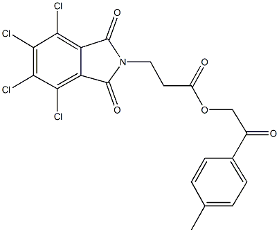 2-(4-methylphenyl)-2-oxoethyl 3-(4,5,6,7-tetrachloro-1,3-dioxo-1,3-dihydro-2H-isoindol-2-yl)propanoate Struktur