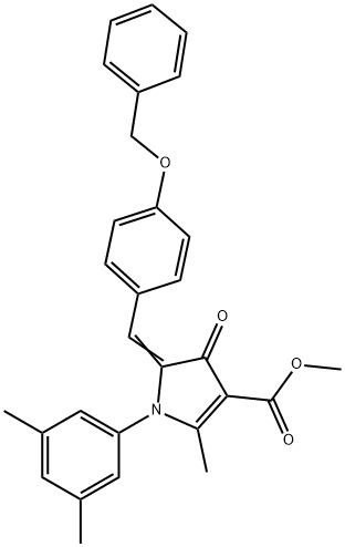 methyl 5-[4-(benzyloxy)benzylidene]-1-(3,5-dimethylphenyl)-2-methyl-4-oxo-4,5-dihydro-1H-pyrrole-3-carboxylate Struktur