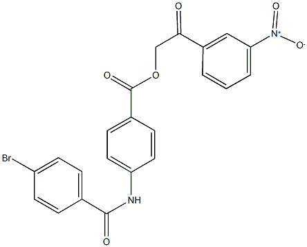 2-{3-nitrophenyl}-2-oxoethyl 4-[(4-bromobenzoyl)amino]benzoate Struktur