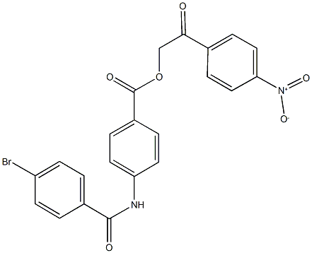 2-{4-nitrophenyl}-2-oxoethyl 4-[(4-bromobenzoyl)amino]benzoate Struktur