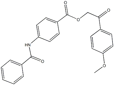 2-(4-methoxyphenyl)-2-oxoethyl 4-(benzoylamino)benzoate Struktur