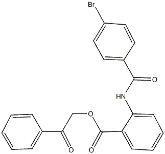 2-oxo-2-phenylethyl 2-[(4-bromobenzoyl)amino]benzoate Struktur