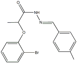 2-(2-bromophenoxy)-N'-(4-methylbenzylidene)propanohydrazide Struktur