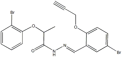 2-(2-bromophenoxy)-N'-[5-bromo-2-(2-propynyloxy)benzylidene]propanohydrazide Struktur