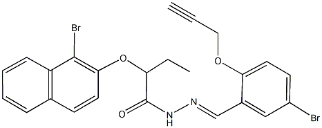 2-[(1-bromo-2-naphthyl)oxy]-N'-[5-bromo-2-(2-propynyloxy)benzylidene]butanohydrazide Struktur