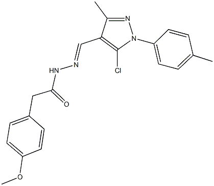 N'-{[5-chloro-3-methyl-1-(4-methylphenyl)-1H-pyrazol-4-yl]methylene}-2-(4-methoxyphenyl)acetohydrazide Struktur