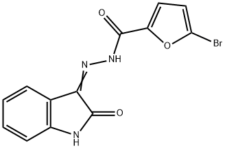 5-bromo-N'-(2-oxo-1,2-dihydro-3H-indol-3-ylidene)-2-furohydrazide Struktur