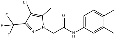 2-[4-chloro-5-methyl-3-(trifluoromethyl)-1H-pyrazol-1-yl]-N-(3,4-dimethylphenyl)acetamide Struktur