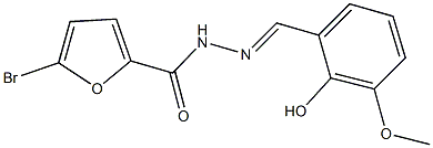 5-bromo-N'-(2-hydroxy-3-methoxybenzylidene)-2-furohydrazide Struktur