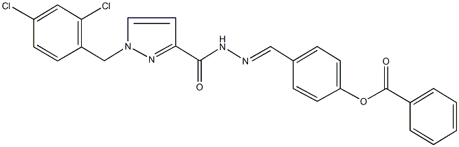 4-(2-{[1-(2,4-dichlorobenzyl)-1H-pyrazol-3-yl]carbonyl}carbohydrazonoyl)phenyl benzoate Struktur