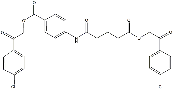 2-(4-chlorophenyl)-2-oxoethyl 4-({5-[2-(4-chlorophenyl)-2-oxoethoxy]-5-oxopentanoyl}amino)benzoate Struktur