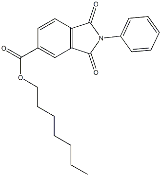 heptyl 1,3-dioxo-2-phenyl-5-isoindolinecarboxylate Struktur