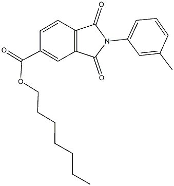 heptyl 2-(3-methylphenyl)-1,3-dioxoisoindoline-5-carboxylate Struktur