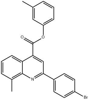 3-methylphenyl 2-(4-bromophenyl)-8-methyl-4-quinolinecarboxylate Struktur