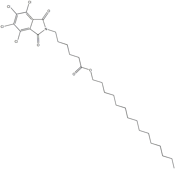 pentadecyl 6-(4,5,6,7-tetrachloro-1,3-dioxo-1,3-dihydro-2H-isoindol-2-yl)hexanoate Struktur