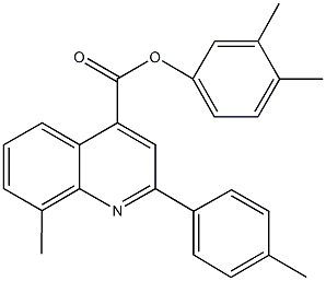 3,4-dimethylphenyl 8-methyl-2-(4-methylphenyl)-4-quinolinecarboxylate Struktur